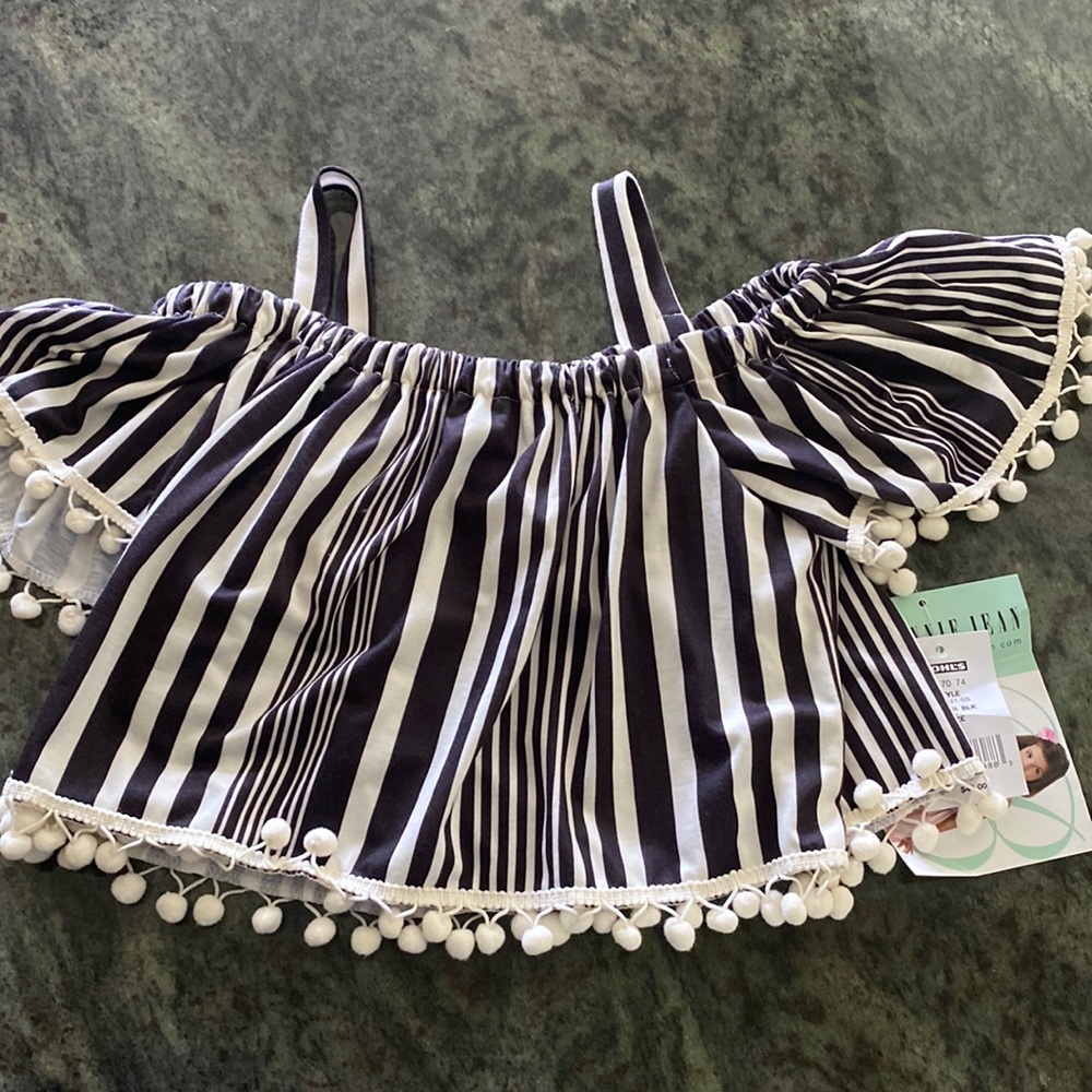 Bonnie Jean, cropped, striped shirt